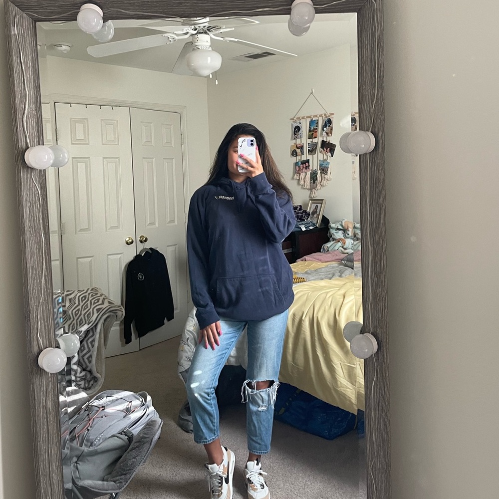 Gymshark Men's Blue Hoodie